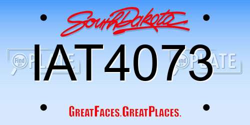 IAT4073 South Dakota License Plate