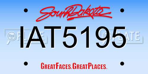 IAT5195 South Dakota License Plate