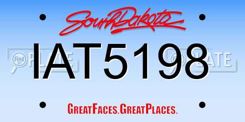 IAT5198 South Dakota License Plate