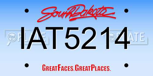 IAT5214 South Dakota License Plate
