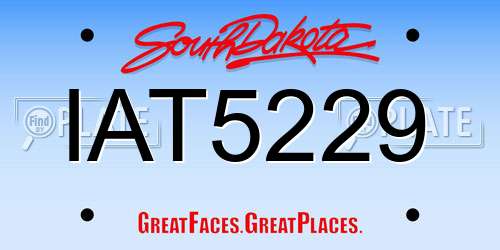 IAT5229 South Dakota License Plate