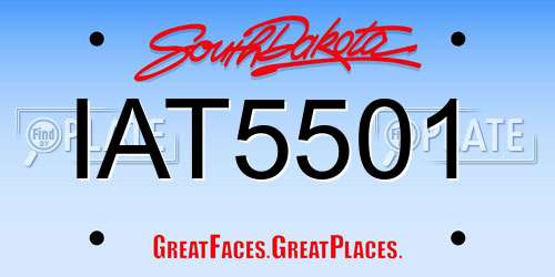 IAT5501 South Dakota License Plate
