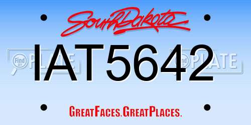 IAT5642 South Dakota License Plate