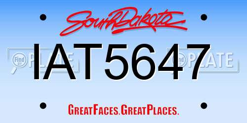 IAT5647 South Dakota License Plate