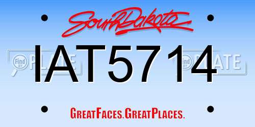 IAT5714 South Dakota License Plate