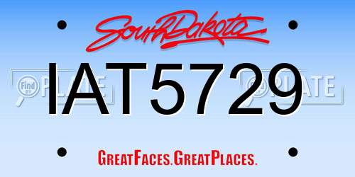 IAT5729 South Dakota License Plate