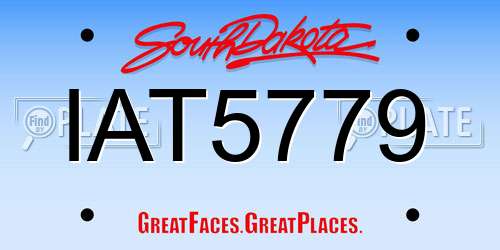 IAT5779 South Dakota License Plate