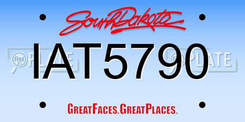 IAT5790 South Dakota License Plate