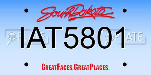 IAT5801 South Dakota License Plate