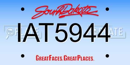 IAT5944 South Dakota License Plate