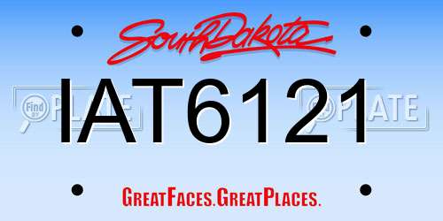 IAT6121 South Dakota License Plate