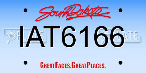 IAT6166 South Dakota License Plate