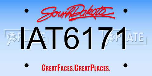 IAT6171 South Dakota License Plate