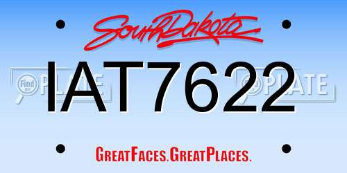 IAT7622 South Dakota License Plate
