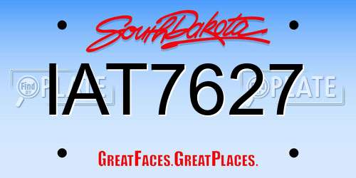 IAT7627 South Dakota License Plate