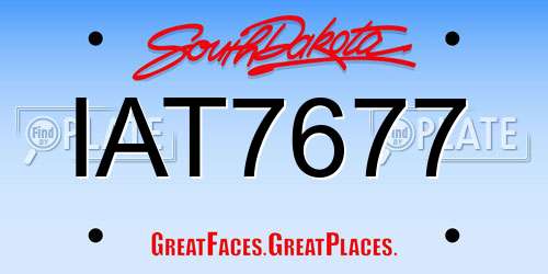 IAT7677 South Dakota License Plate