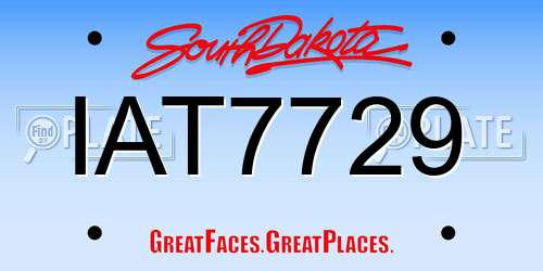 IAT7729 South Dakota License Plate