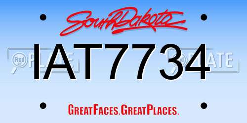 IAT7734 South Dakota License Plate
