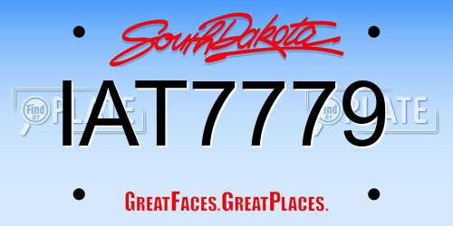 IAT7779 South Dakota License Plate