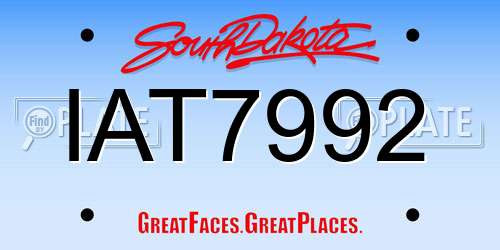 IAT7992 South Dakota License Plate