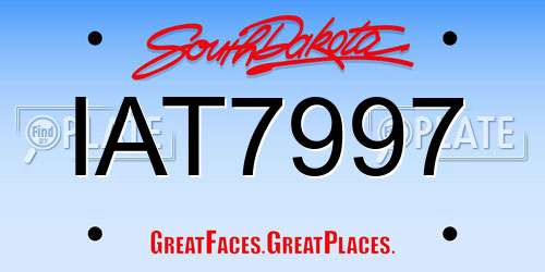 IAT7997 South Dakota License Plate