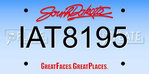 IAT8195 South Dakota License Plate