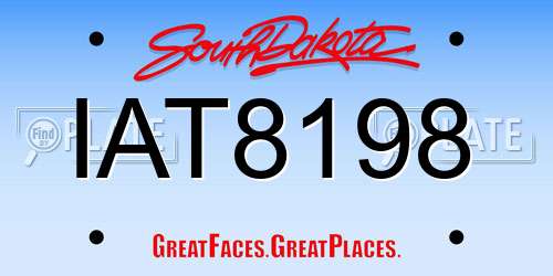 IAT8198 South Dakota License Plate