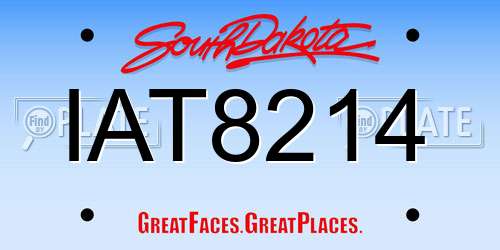 IAT8214 South Dakota License Plate
