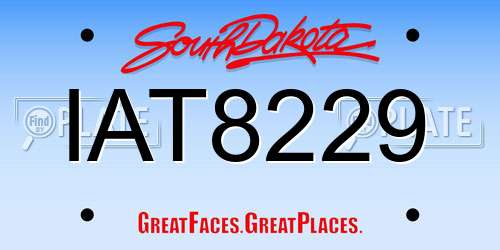 IAT8229 South Dakota License Plate