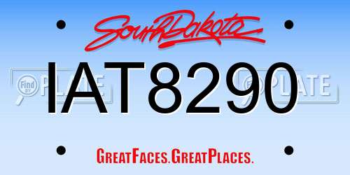 IAT8290 South Dakota License Plate