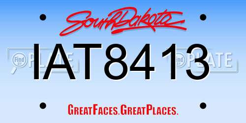 IAT8413 South Dakota License Plate