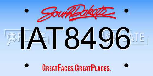IAT8496 South Dakota License Plate