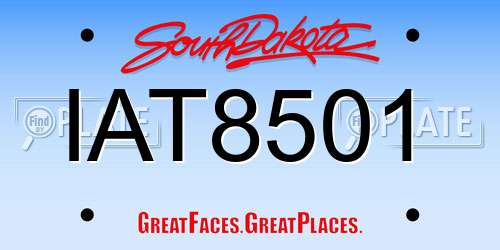IAT8501 South Dakota License Plate