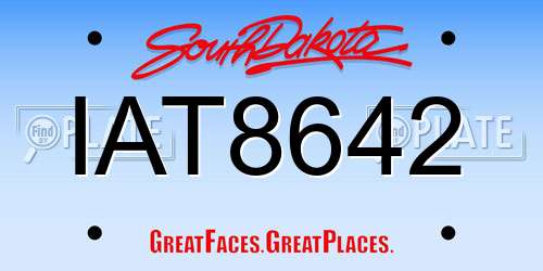 IAT8642 South Dakota License Plate