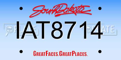 IAT8714 South Dakota License Plate