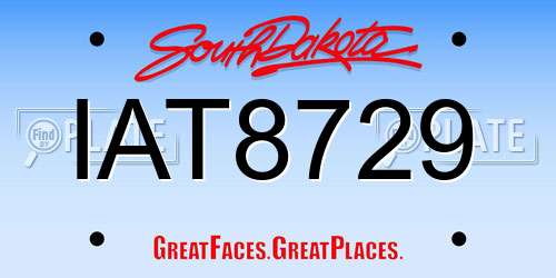 IAT8729 South Dakota License Plate
