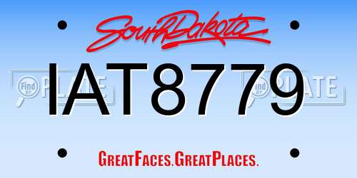 IAT8779 South Dakota License Plate