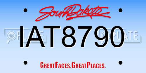 IAT8790 South Dakota License Plate
