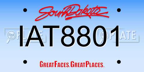 IAT8801 South Dakota License Plate