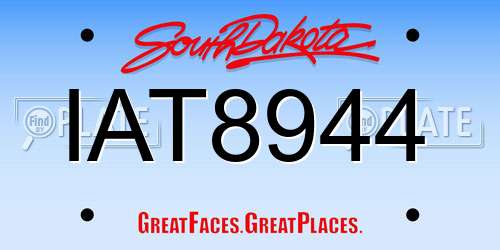 IAT8944 South Dakota License Plate