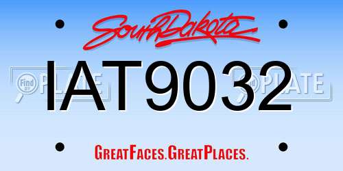 IAT9032 South Dakota License Plate