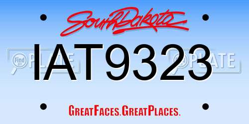 IAT9323 South Dakota License Plate