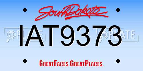 IAT9373 South Dakota License Plate
