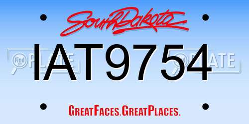 IAT9754 South Dakota License Plate