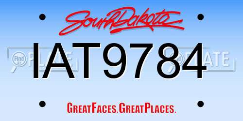 IAT9784 South Dakota License Plate