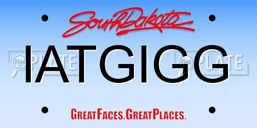 IATGIGG South Dakota License Plate
