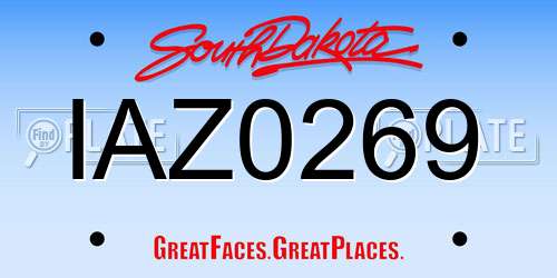 IAZ0269 South Dakota License Plate