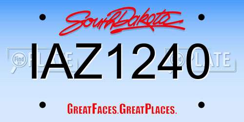 IAZ1240 South Dakota License Plate