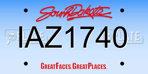 IAZ1740 South Dakota License Plate