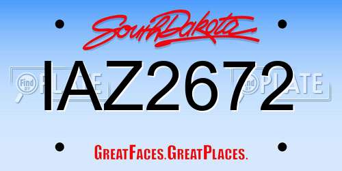 IAZ2672 South Dakota License Plate